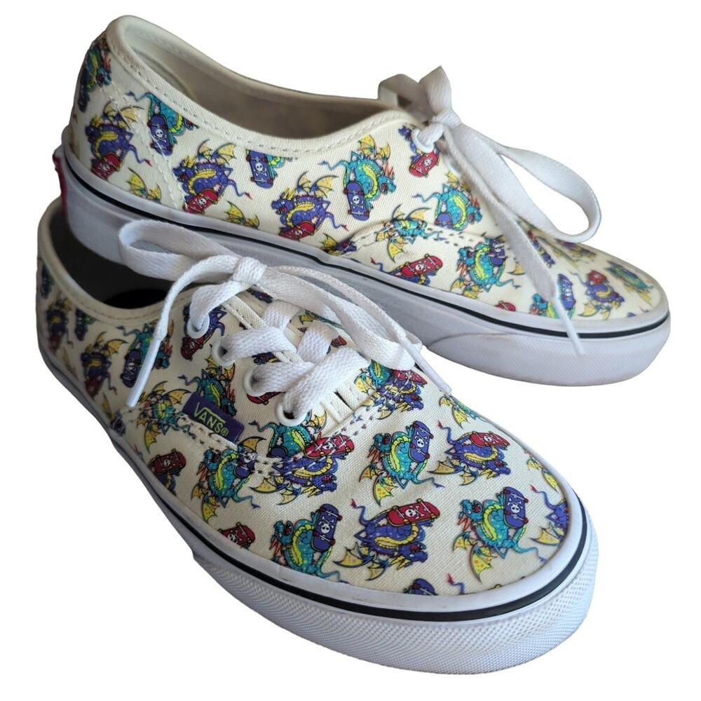 VANS OFF THE WALL Dragon on Pirate Skateboard Youth Boy or Girl Sneakers Size 3